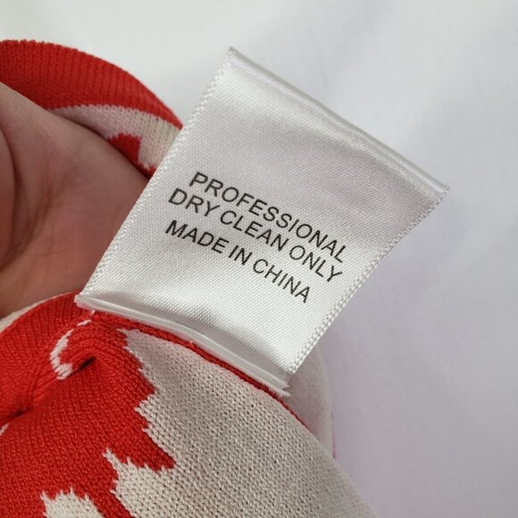 Yoana Baraschi Petaluma Fit & Flare Floral Sweater Dress S Red Orange Ivory - Picture 11 of 12